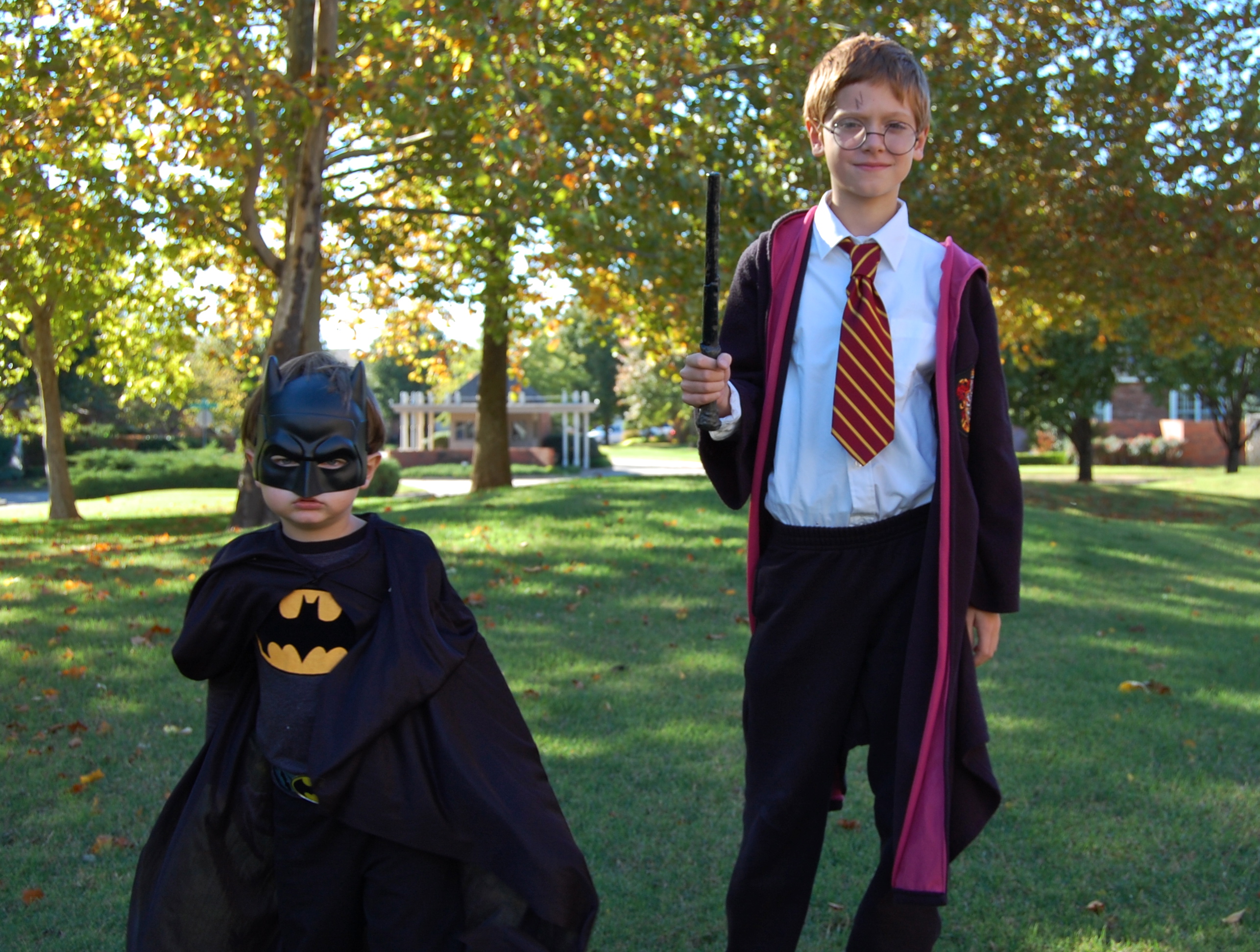 Bat Man and Harry Potter Halloween costumes