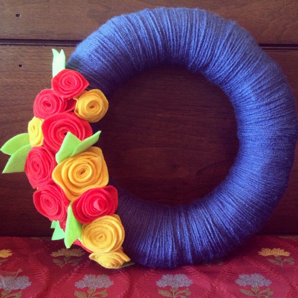 spring yarn wreath