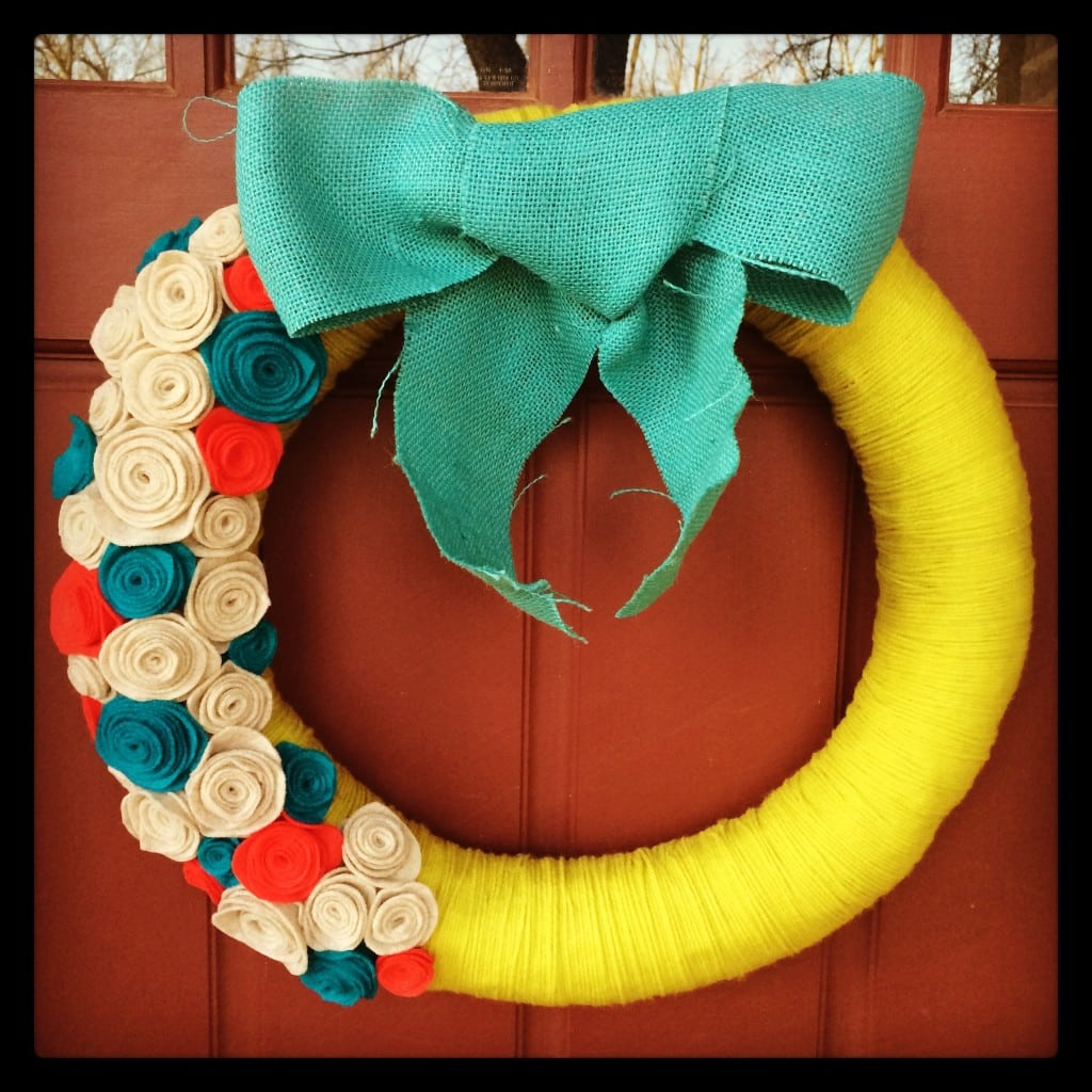 spring yarn wreath