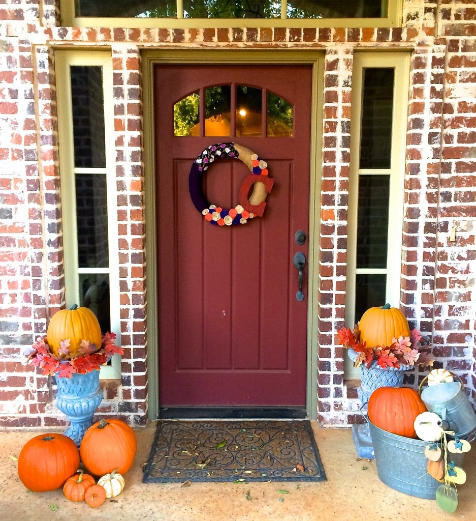 burlap and fall yarn wreath