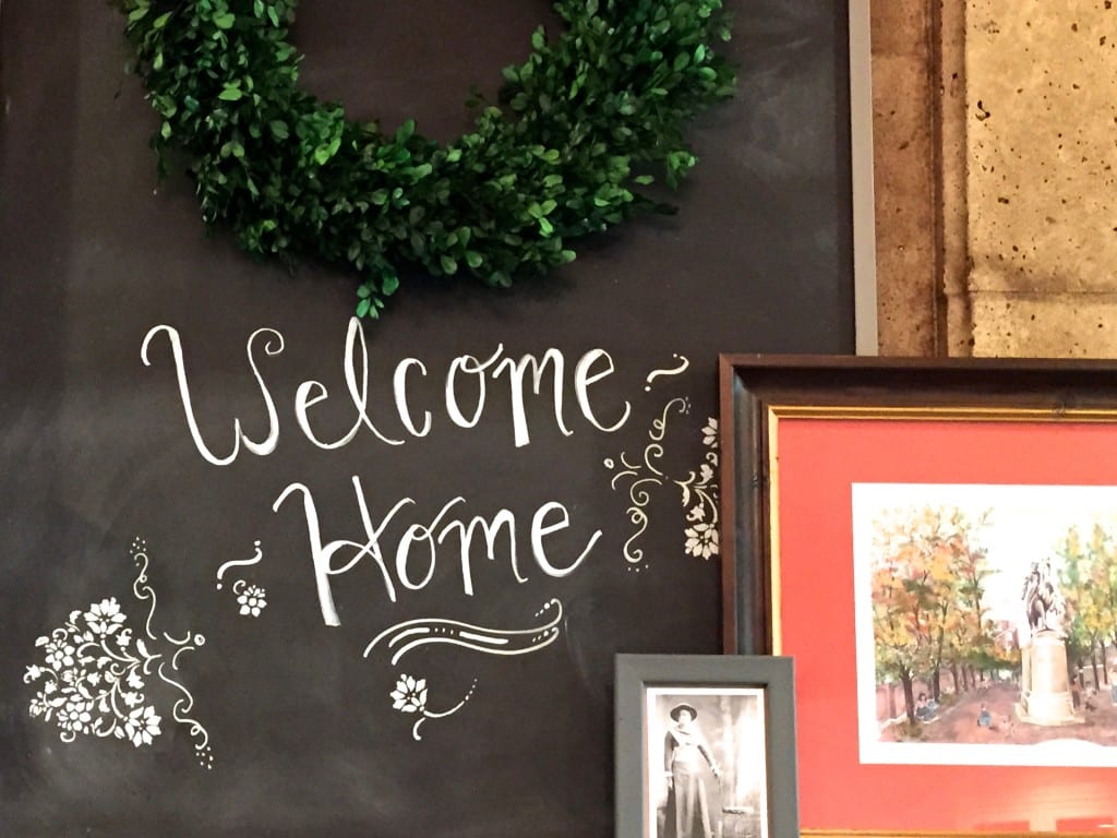 chalkboard mantel decor