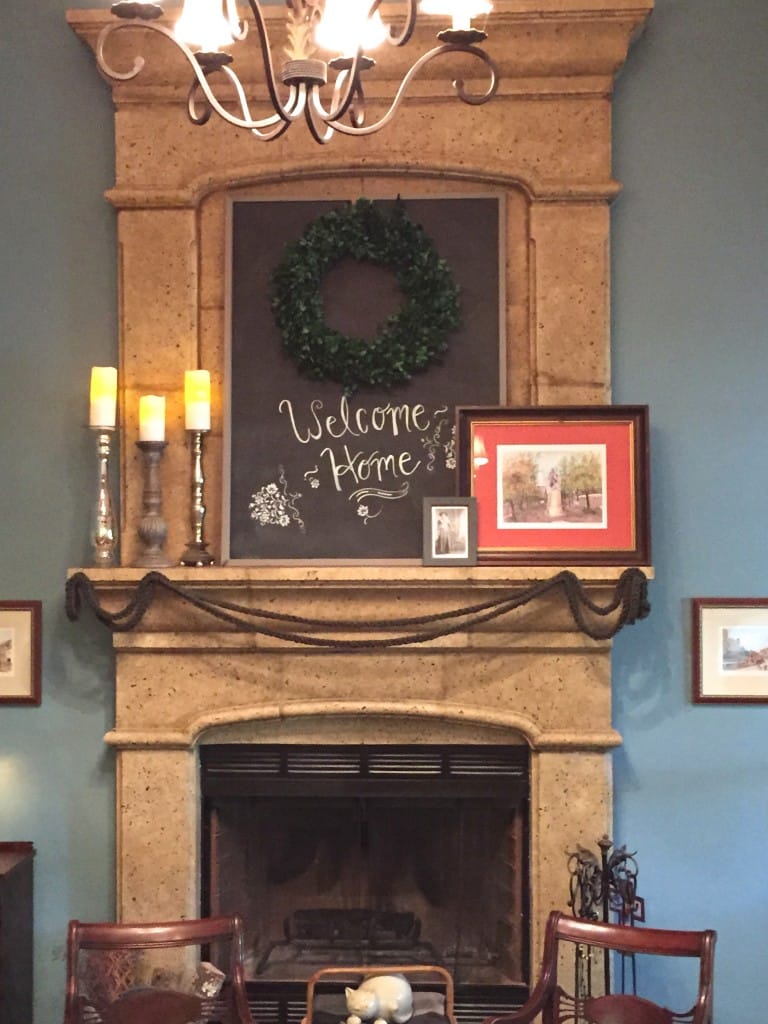 chalkboard mantel decor