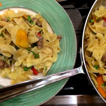 Easy Beef Stroganoff with Peppers and Leeks