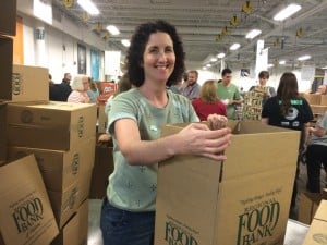 volunteering at the food bank