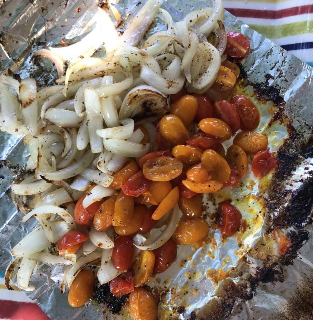 grilled onion and tomato tortellini