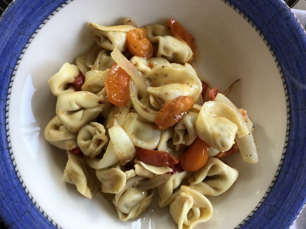 grilled onion and tomato tortellini