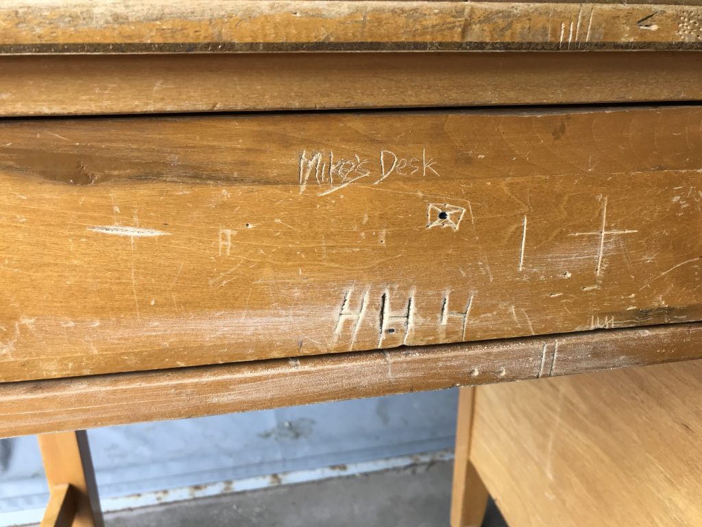 retro school desk